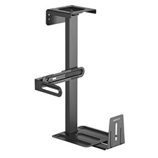 Mount-It Under Desk PC Mount and Wall Mount, Adjustable CPU Holder Black picture