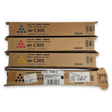 Ricoh MP C305 C305H Genuine CMYK Print Cartridge Set 842119-22 New Sealed picture