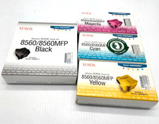 Lot of 4 Xerox Phaser 8560 8560MFP Solid Ink Set Black Yellow Magenta Cyan picture