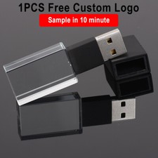 Crystal Gift Free Logo USB 2.0 Flash Drive Real Capacity Pen Drive Memory Stick picture
