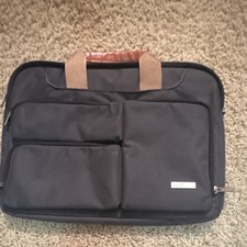 Lacdo Black Brown Padded Briefcase for 15