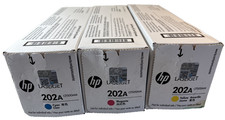 HP 202A CF500A3 Pack -NEW OEM High Yield Toner Cartridges Cyan, Yellow, Magenta picture