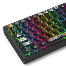 116 Keys Transparent Punk Pudding PBT Keycaps ASA Profile Fits 60/65/75 picture