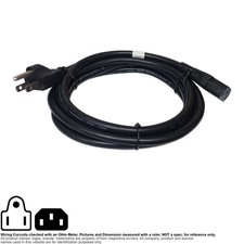 Cable AC Power Cord NEMA 5-15P IEC C13 Computer PC 18AWG  6.5FT SJT Shielded picture