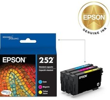 Espon 252 Standard Capacity Tri-Color Ink Cartridges (C/M/Y) Brand New READ picture