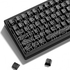 Black Topographic Keycaps Side Printed Backlit Shine Through Cherry Profile picture