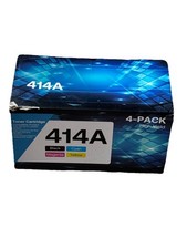 414A Toner Cartridges 4 Pack with Chip Replacement for HP 414A Black Cyan Yel... picture