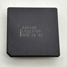 Intel A80186 Gold Ceramic Processor CPU i 80186 Rare Vintage Circa 1978-1982 picture