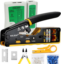 RJ45 Crimp Tool Kit with 50PCS Connectors and Cable Tester picture