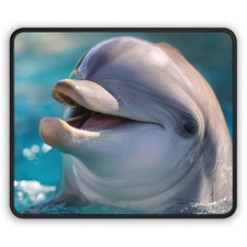 Smiling Dolphin Gaming Mouse Pad | Cute Ocean Wildlife Desk Mat picture