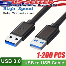 USB 3.0 A Male to A Cable Lot Data Transfer Super Speed Power Charger Metal 3FT picture
