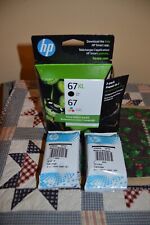Lot of Two hp 67 Tri-Color Cartridges Box Dated June 2024 Sealed Packs No Black picture