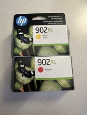 Genuine HP 902XL Magenta (T6M06AN) & Yellow (T6M10AN) Ink Cartridge NIB Lot of 2 picture