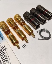 RCA Plugs 3 Professional Top Quality & AudioQuest Silver Solder For Best Contact picture