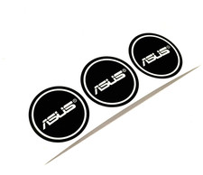 3 x GPU Graphics Card Fan Round Sticker Label Decal for ASUS, 28mm picture