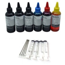 600ml Premium Universal Printer Refill Black Cyan Magenta Yellow Ink dye Bottles picture