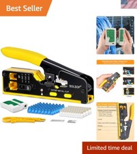 Versatile Ethernet Crimper & Cable Tester Kit: 50-Pack Cat6 Connectors Included picture