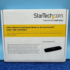 StarTech USB 3.0 Memory Card Reader for SD and microSD Cards USB-C and USB-A picture
