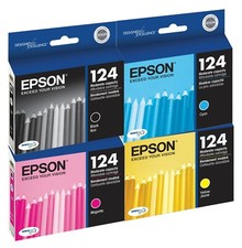 4 Pack Genuine Epson 124 Ink for Stylus NX125 NX130 NX330 NX420 WorkFoce 320 323 picture