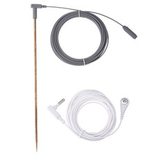 1 Pcs Copper Grounding Rod, 12 Inch Pure Copper with 2Pcs 40ft Ground Cords picture