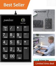 USB Wired Numeric Keypad - 19 Keys, Big Print Font for Enhanced Productivity picture