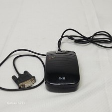 Vintage IMSI IOWCM-290F Black 3-Button Compact Ergonomic Serial Ball Mouse Retro picture