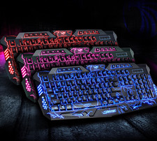 J10 RGB Wired Gaming Keyboard & Mouse Set, Colorful Backlit Russian Keyboard picture