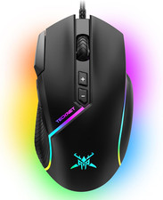 TECKNET Wired Gaming Mouse, 12,800 DPI with Optical Sensor, 8 Programmable Butto picture