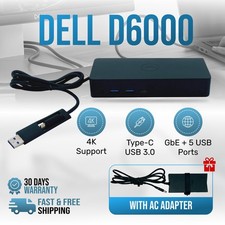 Genuine Dell D6000 Dual Display USB-C Universal Docking Station w/130W Adapter picture