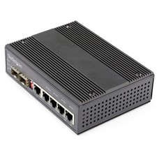 StarTech Industrial 5-Port Gigabit Ethernet Switch w/4 PoE RJ45 +2 SFP Slots picture