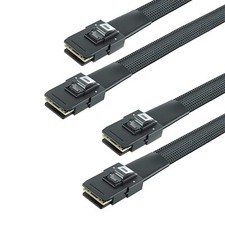 2 Packs 6G Internal Mini SAS SFF-8087 to SFF-8087 Cable 100-Ohms 0.5-m(1.6ft) picture