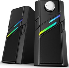 Computer Speakers for Desktop PC with Easy Knob, Clear Powerful Black picture