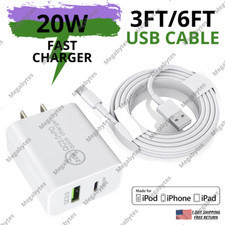 20W PD QC3.0 Fast Charger Wall Adapter USB Cable For iPhone 14 13 12 11 XR 8 7 6 picture