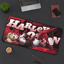 Harley Quinn Desk Mat, Comic Style Mouse Pad, Bold Character Desk Decor picture