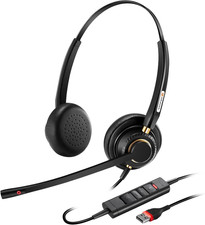 USB Headset with Microphone for PC, Computer Laptop Headphones with Noise picture