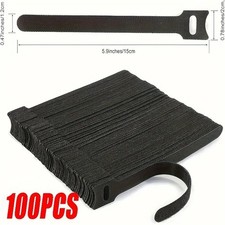 Cable Straps Black Wire Cord Hook Loop Ties Reusable Fastening Organizer picture
