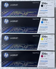 HP 206A Black Cyan Magenta Yellow Toner Set W2110A W2111A W2112A W2113A New OEM picture