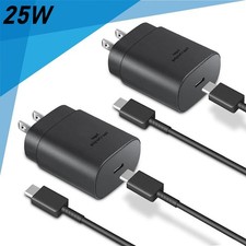 USB-C Wall Charging Block Plug + Android Phone Charger Cable for Samsung Galaxy picture