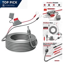 Starlink Mini Battery Power Cable 16.4ft 18AWG DC Extension O Ring Connectors picture
