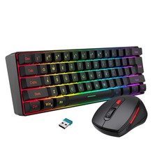 Snpurdiri 60% Wireless Gaming Keyboard and Mouse Combo, Include 2.4G Small Mi... picture