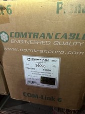 COMTRAN CABLE 36096 PLENUM YELLOW E106583 CAT 6E UTP 4PR, 23 AWG, SOLID, 1000' picture