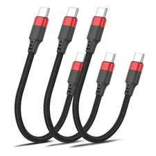 6 Inch USB C to C Cable , 3 Pack Short Fast Charging Cord 0.5FT, Black picture