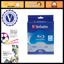 50GB BD-R DL Blu-ray Discs 8X Recordable Media - Double Layer 10 Pack Spindle picture