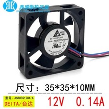 Delta ASB03512HA-A 3510 DC12V 0.14A 3.5CM 3-Wire Silent Cooling Fan picture