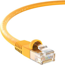 100FT CAT6 UTP Booted Cable - Yellow - 5 Pack, 10Gbps picture