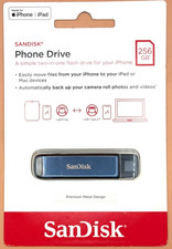 SanDisk 256GB Phone Drive Dual Flash USB-C & Lightning iPhone Mac Metallic Sky picture