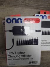 ONN ADS-65QI-19A-2 65W Universal Laptop Charger with 10 Interchangable Tips picture