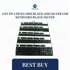 LOT OF  5 HP KU-0316 Black and Silver USB Keyboard Black/Silver picture