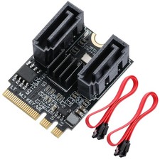 M.2A+E Key to 2 Ports SATA3.0 6G Multiplier Free Driver with 2X SATA Cables f... picture