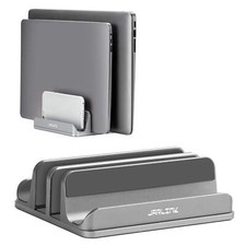 4-in-1 Adjustable Vertical Laptop Stand Holder Aluminum Dual Slots Laptop Rac... picture